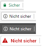 Beispiele für Sicherheitsmeldungen bei Chrome
